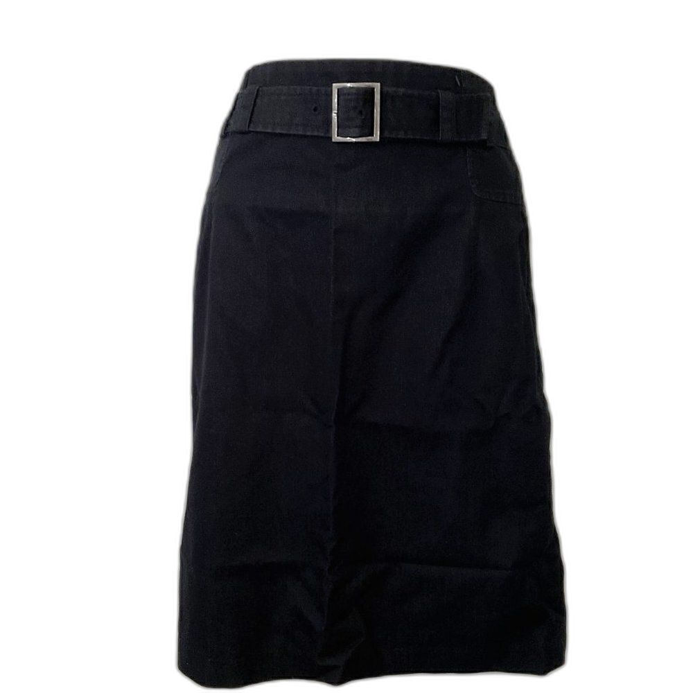Black Belted A-Line Knee Length Skirt Size 8 Office Casual